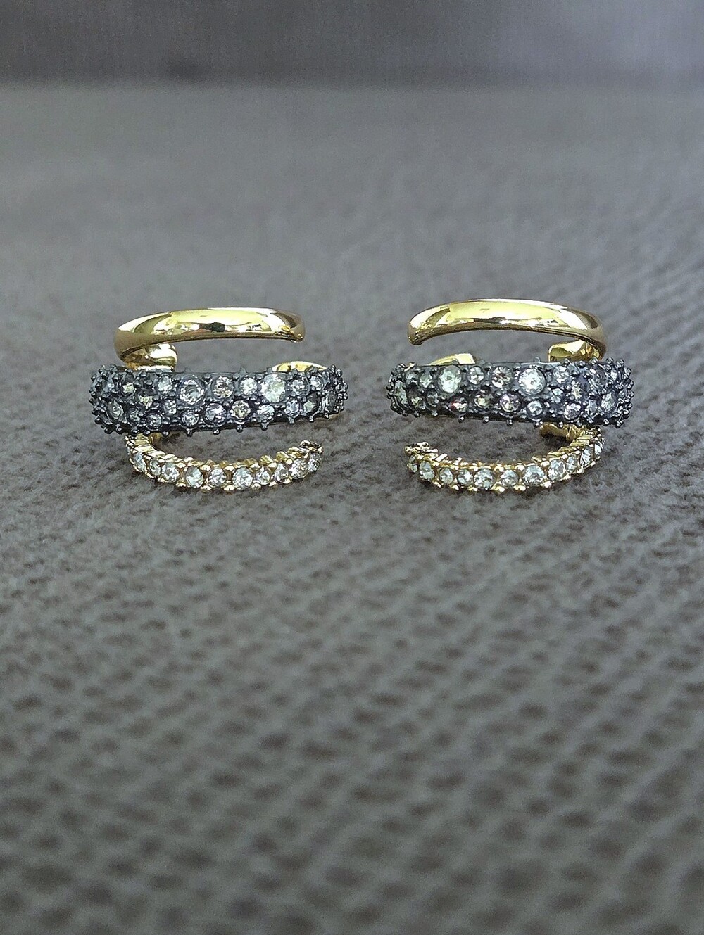 ✨️HP✨️ Alexis Bittar Crystal💎 Orbit 3-Row Hoop Earrings - Picture 2 of 16